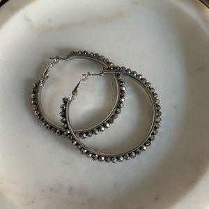 Modern Marcasite Hoop Earrings